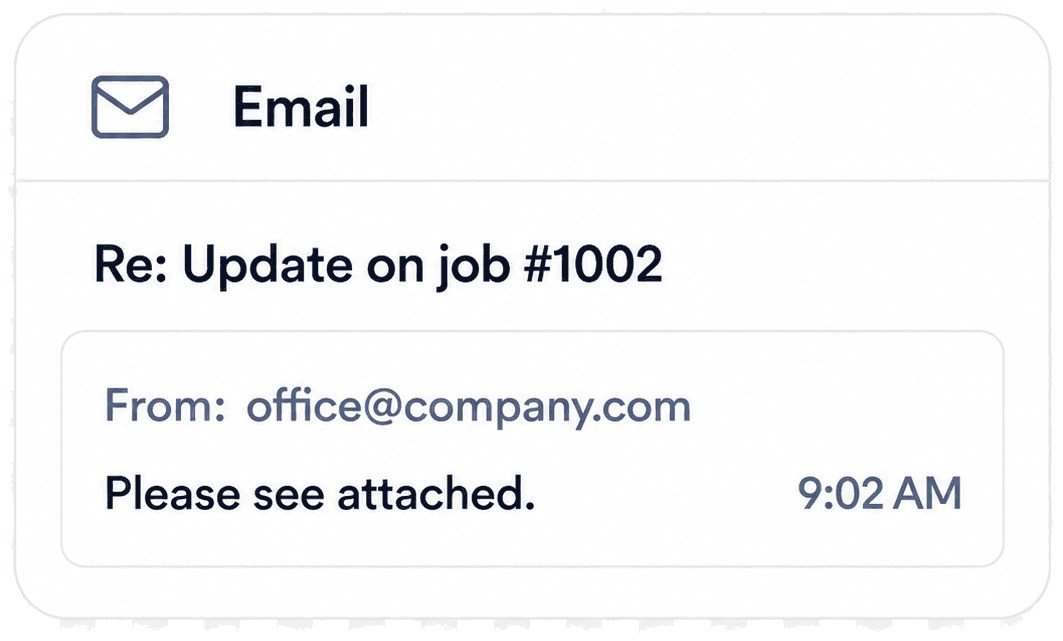 Email update card
