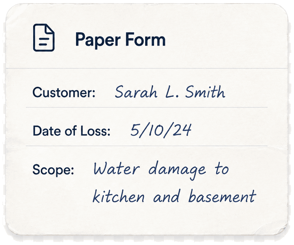 Paper form card