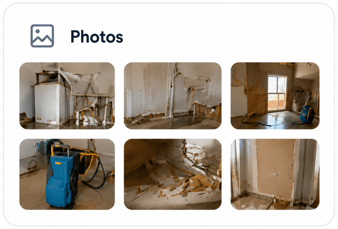 Job site photos card